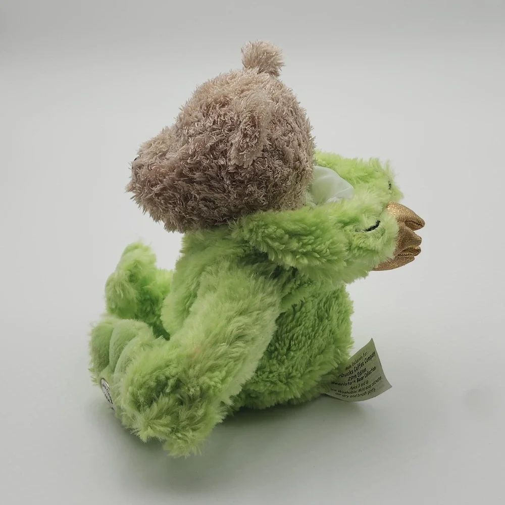 Starbucks 29th Edition Bearista Bear Plush In Kiss Me Green Frog Prince 10